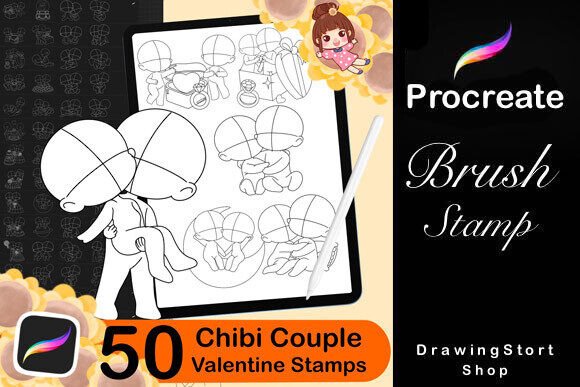 50 Procreate Chibi Couple Stamp Set 4: A Practical Guide for Digital Artists