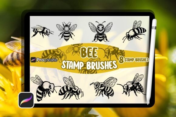 Bee Brush Stamp Set for Procreate