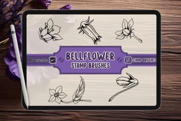 Bellflower Brush Stamp Set for Procreate