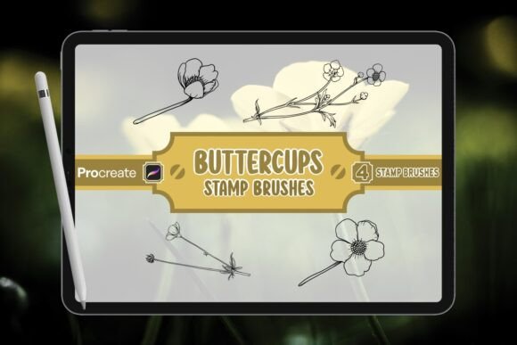 Buttercups Brush Stamp Set for Procreate