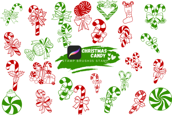 Christmas Candy: Sketch Style Procreate Brushes