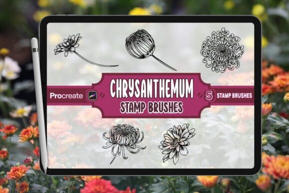Chrysanthemum Brush Stamp for Procreate: Unleashing Nature's Mystique