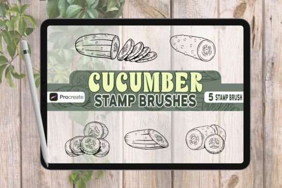 Cucumber Brush Stamp Set for Procreate