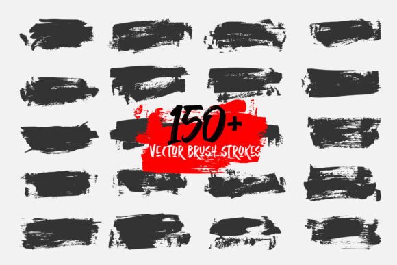 Elevating Digital Design with the Set of Vintage Grunge Brush Strokes
