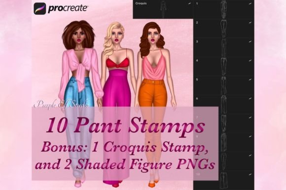 Pants Bottom Wear Procreate Stamps: Elevating Fashion Illustration with Digital Precision