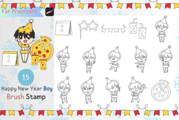 Procreate Brush Stamp Happy New Year Boy: A Creative Toolkit for Digital Artists