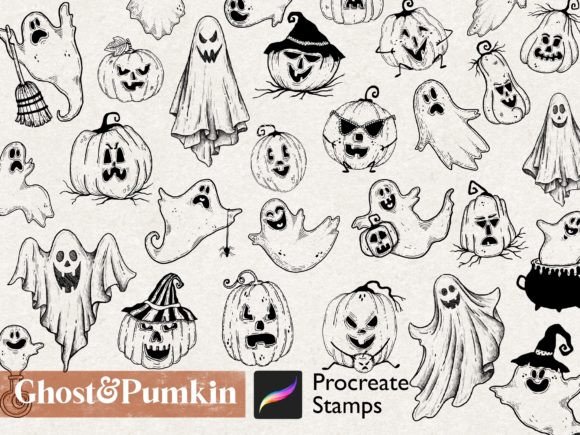 Procreate Halloween Ghost Pumpkin Stamps: Elevate Your Digital Art