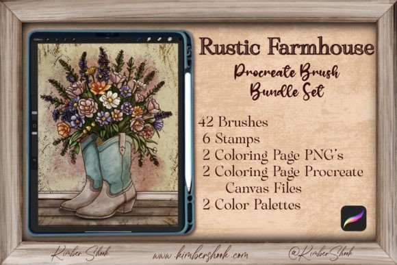 Rustic Farmhouse Procreate Bundle Set: Elevating Digital Art