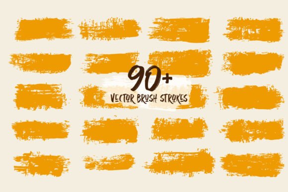Set of Bold Grunge Brush Strokes