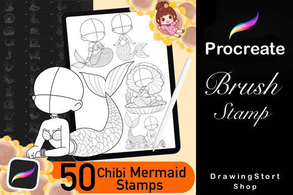 Unlocking Creative Efficiency with the 50 Procreate Chibi Mermaid Poses Stamp 1 Collection