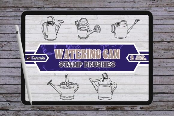 WateringcanBrush Stamp Set for Procreate: A Nature-Inspired Digital Tool