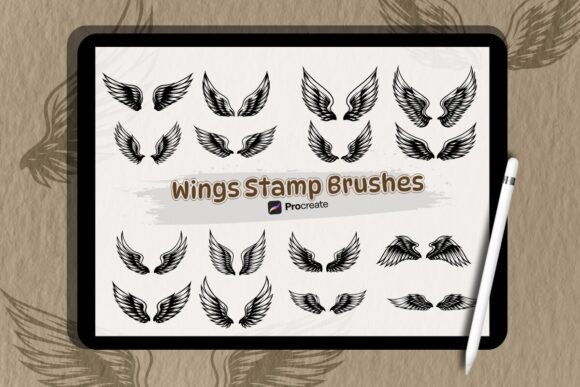 Wing Brush Stamp Set for Procreate